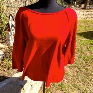 Red, Lauren Ralph Lauren, 3/4 sleeve Top, size XL